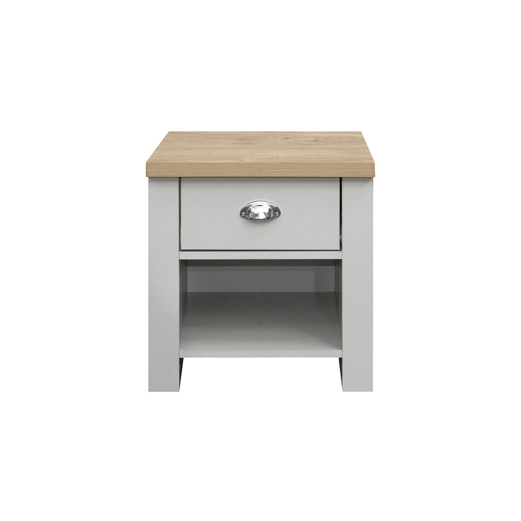 Highgate Grey & Oak 1 Drawer Lamp Table