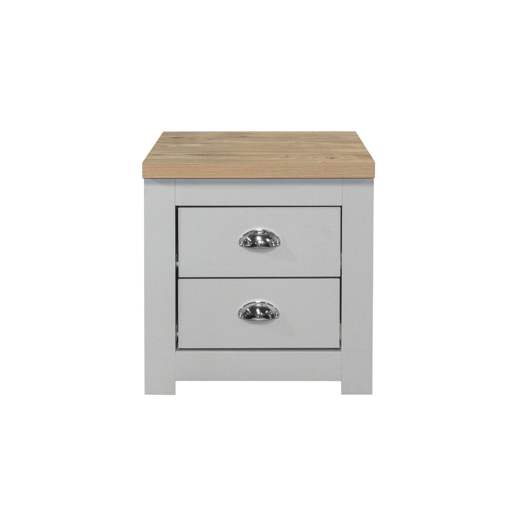 Highgate Grey & Oak 2 Drawer Bedside