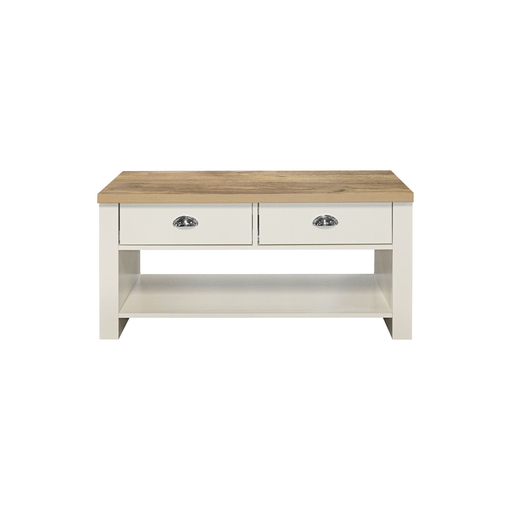 Highgate Cream & Oak 2 Drawer Coffee Table