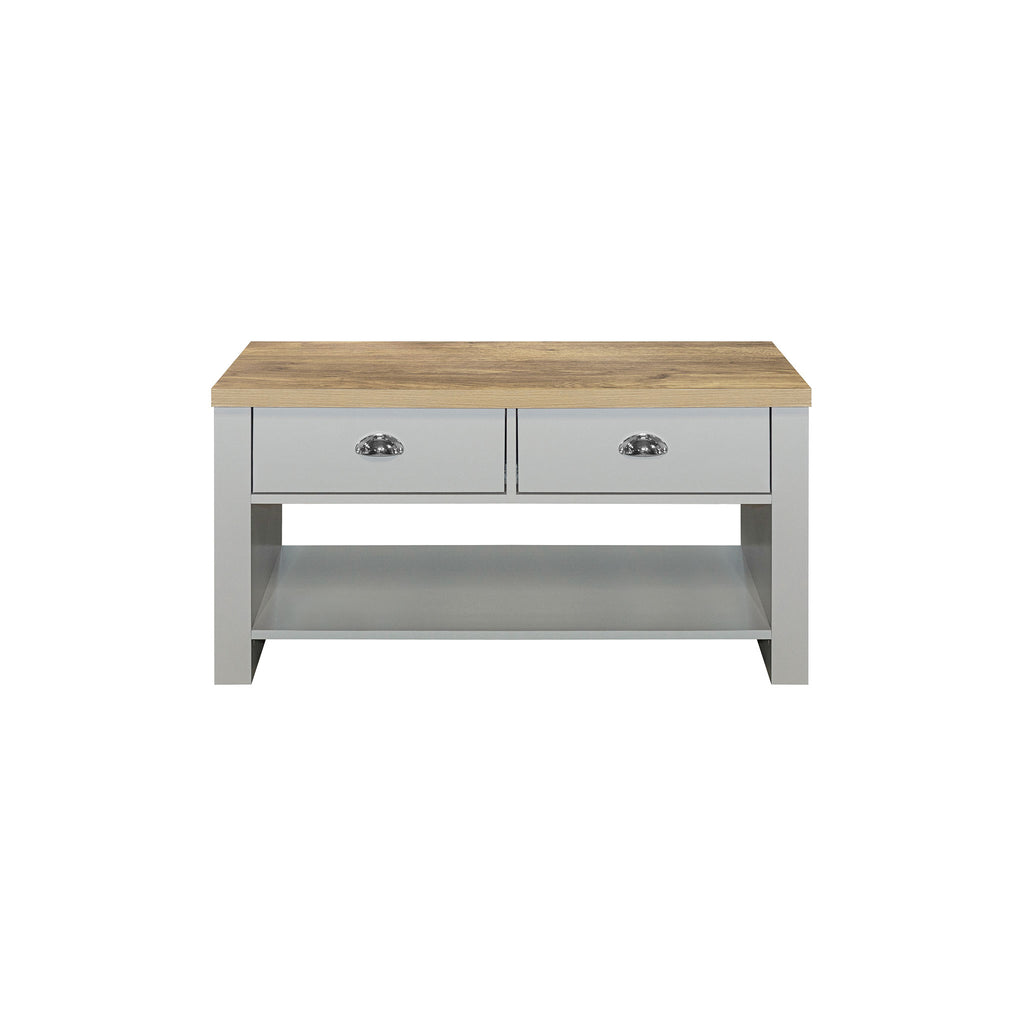 Highgate Gery & Oak 2 Drawer Coffee Table