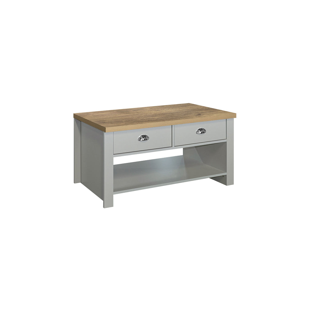 Highgate Gery & Oak 2 Drawer Coffee Table