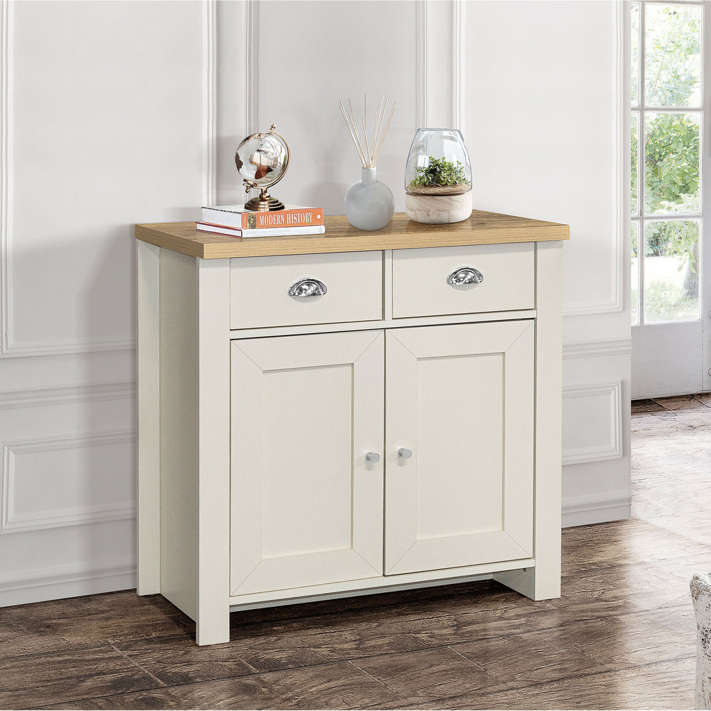 Highgate Cream & Oak 2 Door 2 Drawer Sideboard