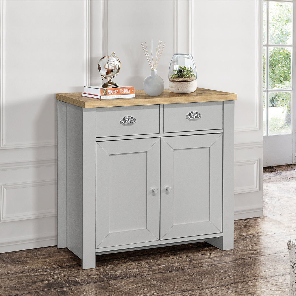 Highgate Grey & Oak 2 Door 2 Drawer Sideboard