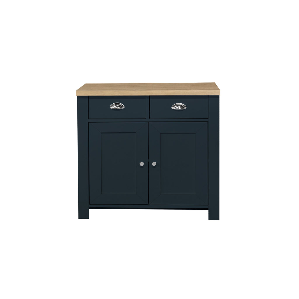 Highgate Navy Blue & Oak 2 Door 2 Drawer Sideboard