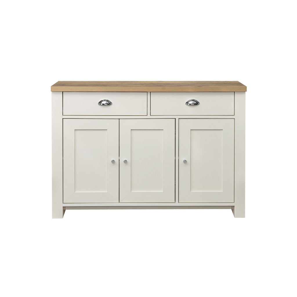 Highgate Cream & Oak 3 Door 2 Drawer Sideboard