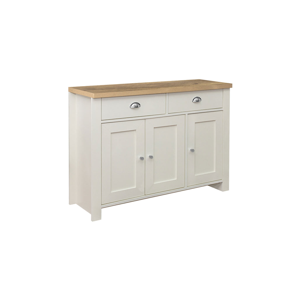 Highgate Cream & Oak 3 Door 2 Drawer Sideboard