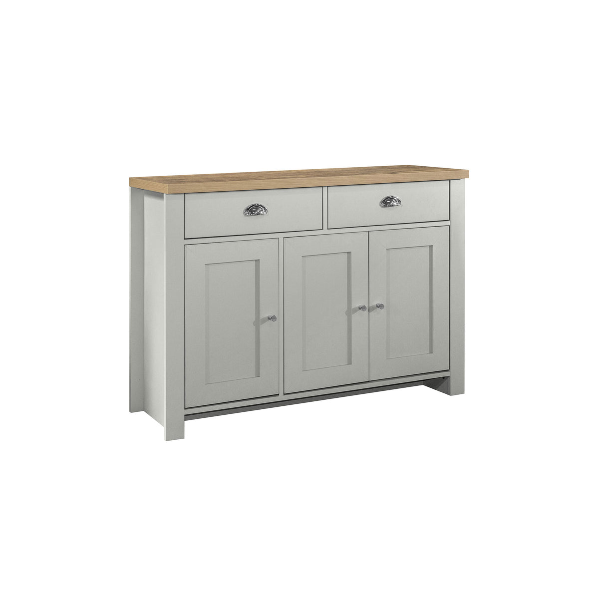 Highgate Grey & Oak 3 Door 2 Drawer Sideboard