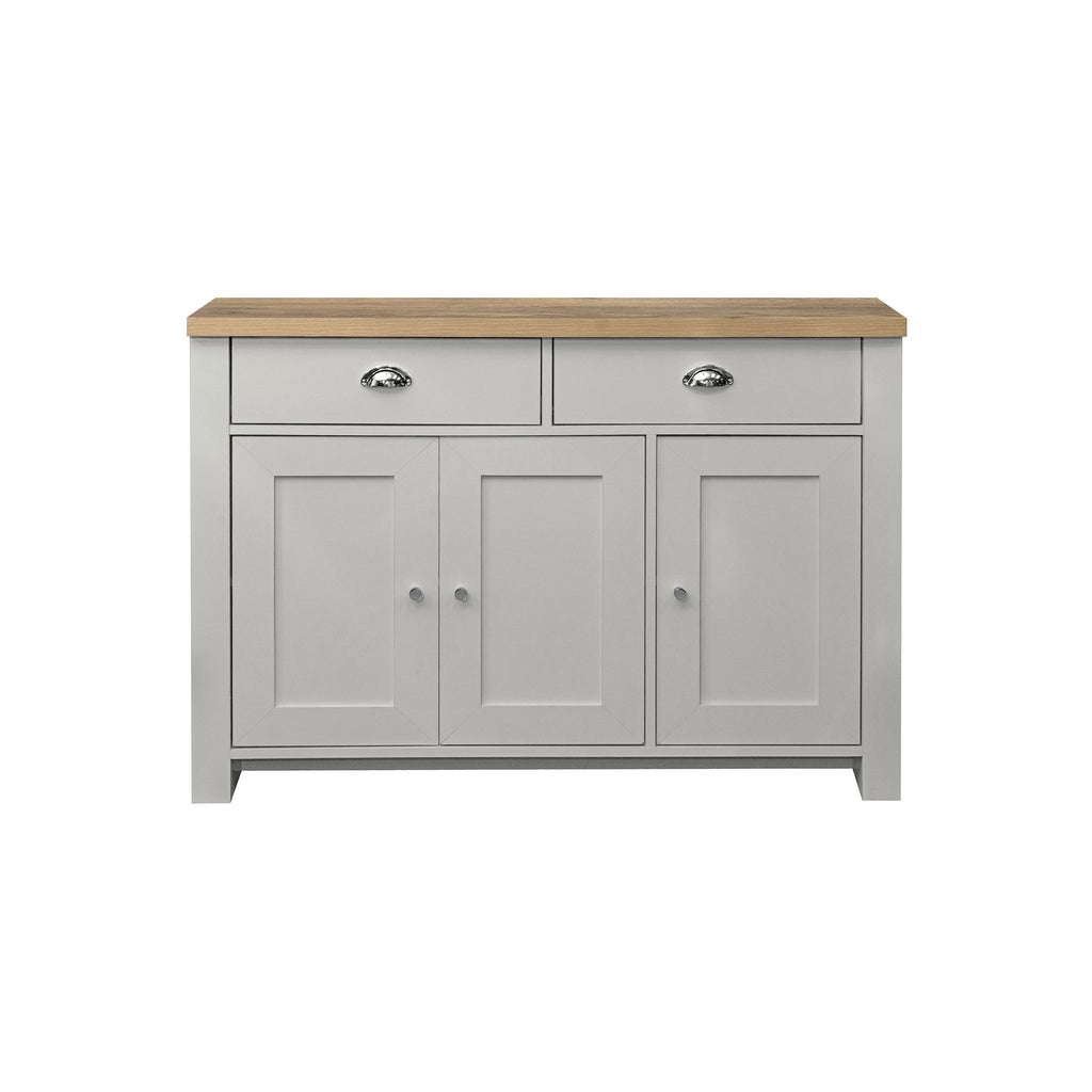 Highgate Grey & Oak 3 Door 2 Drawer Sideboard