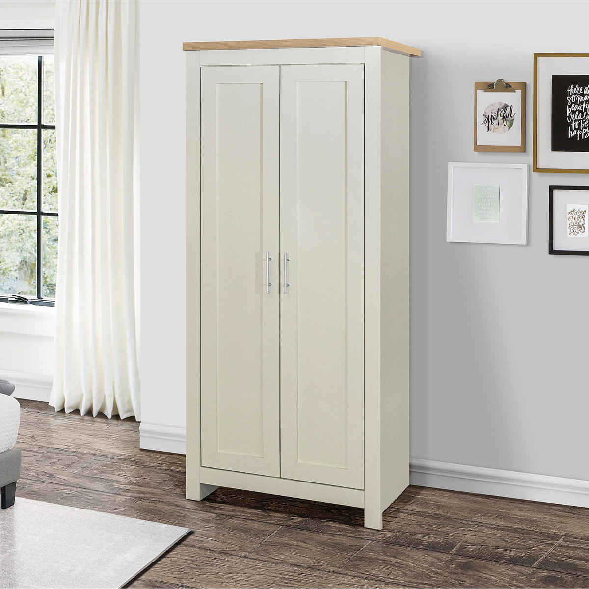 Highgate Cream & Oak 2 Door Wardrobe