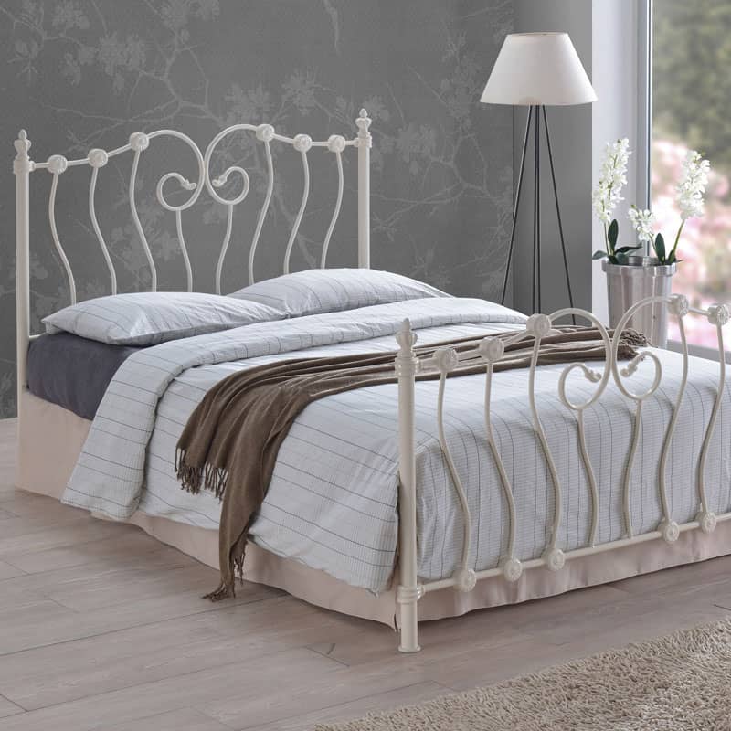 Victoria Ivory Metal Bed Frame