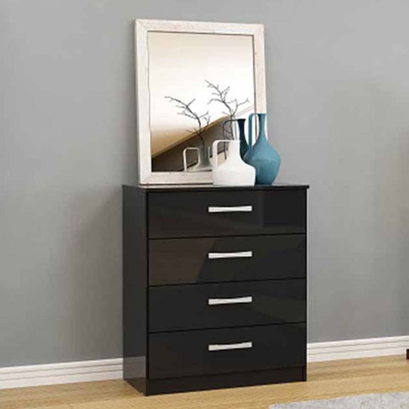 Lynx Black 4 Door Chest of Drawers