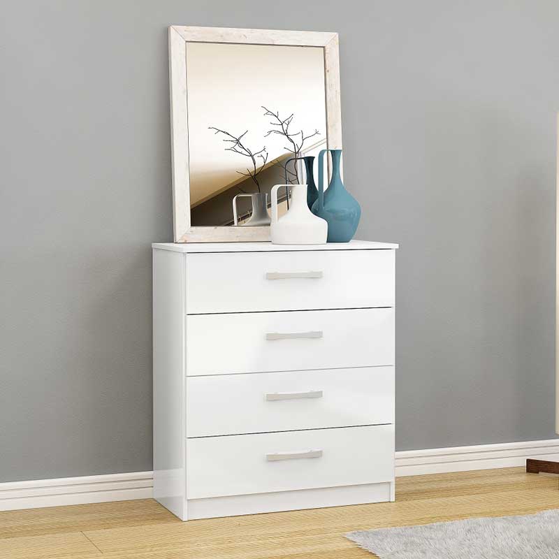 Lynx White 4 Door Chest of Drawers