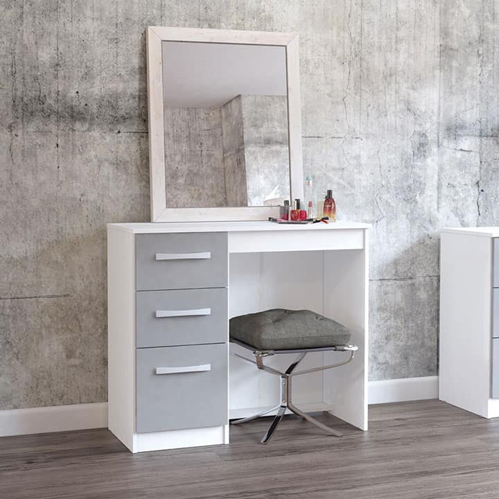 Lynx White & Grey 3 Drawer Dressing Table