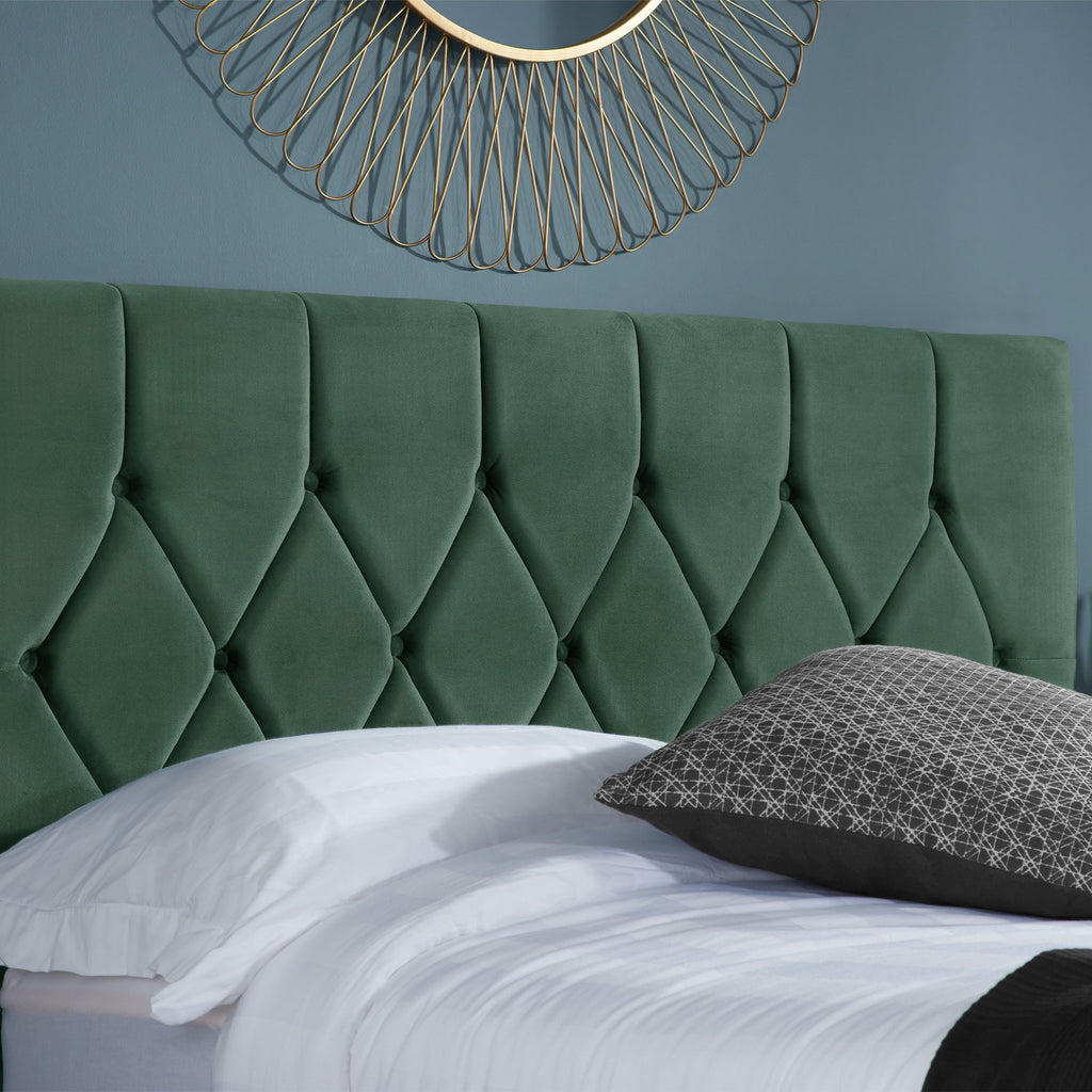 Loxley Fabric Bed Green