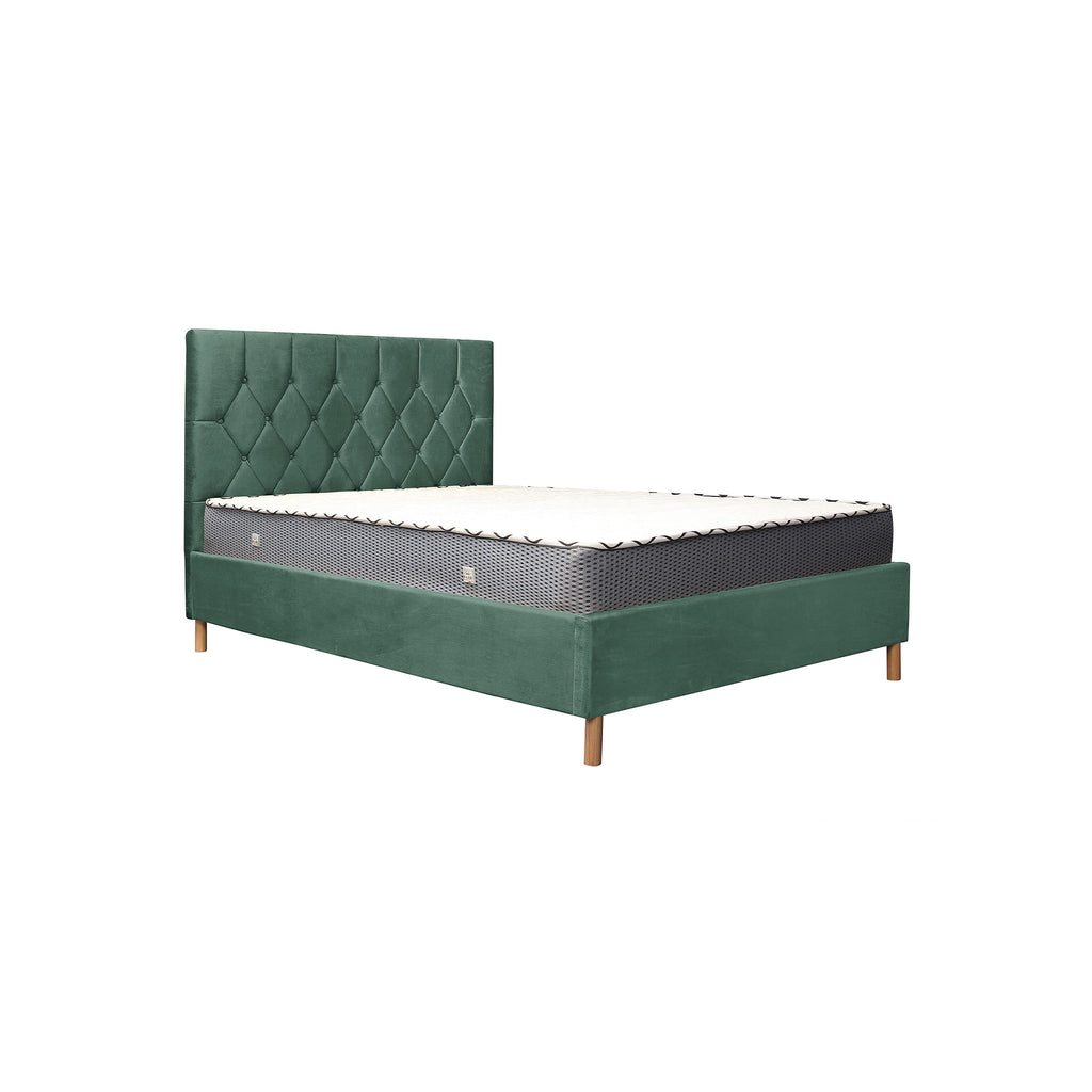 Loxley Ottoman Fabric Bed Green