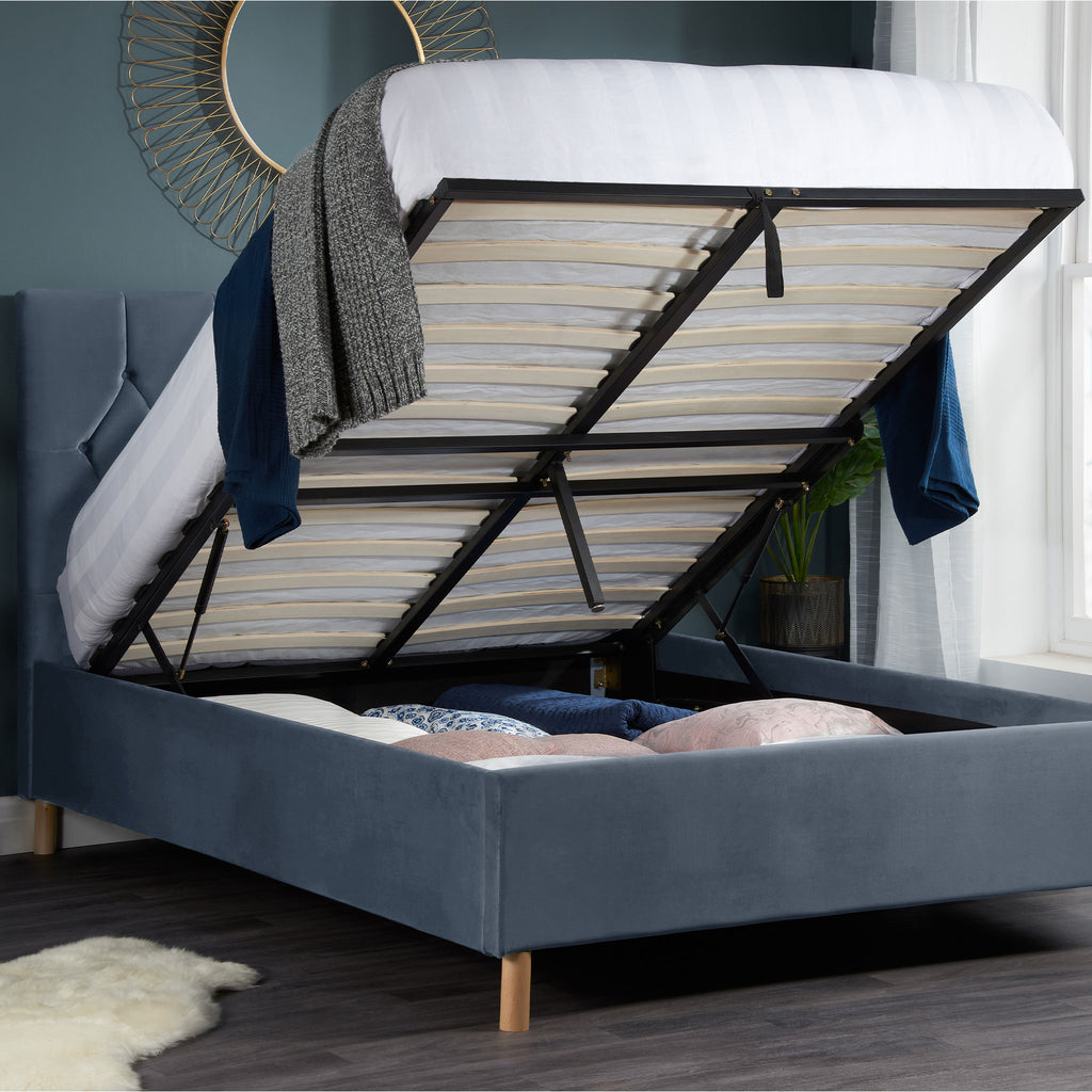 Loxley Ottoman Fabric Bed Grey