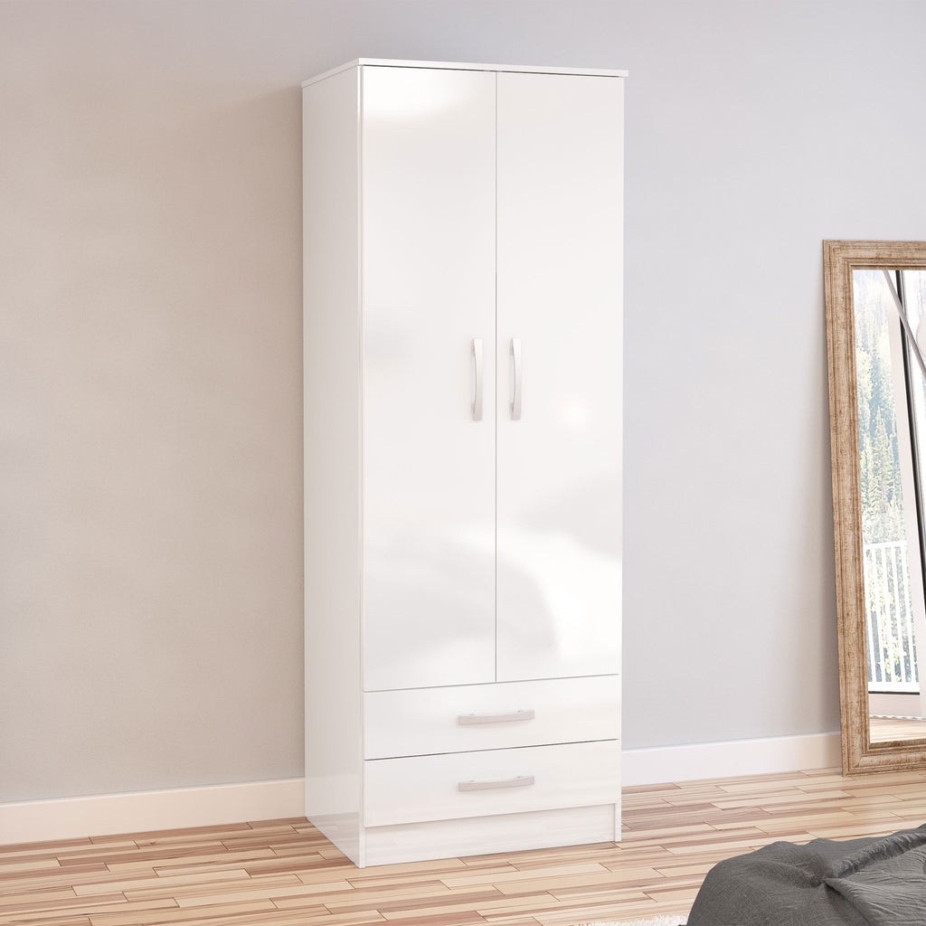 Lynx 2 Door Wardrobe White