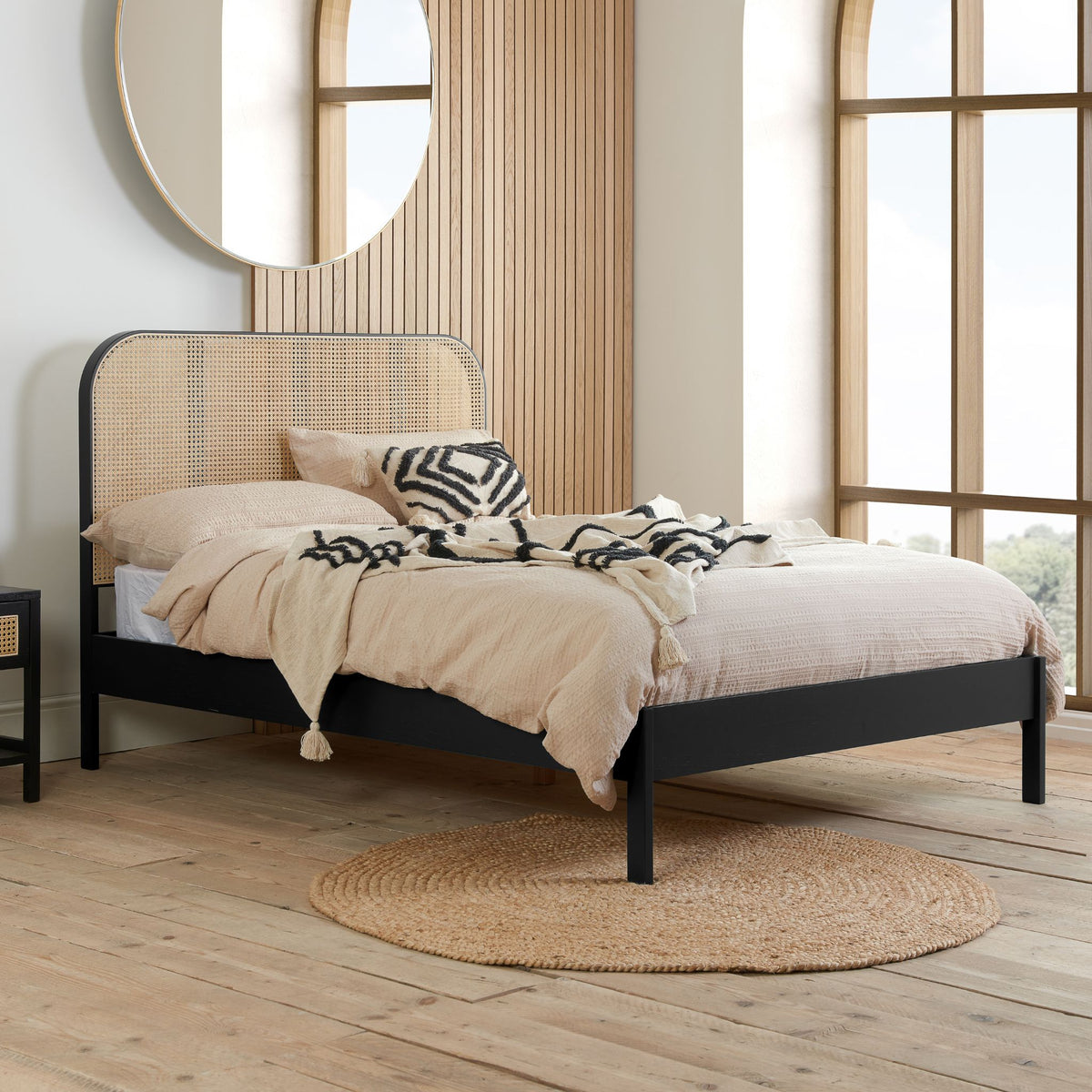 Margot Rattan Bed Black