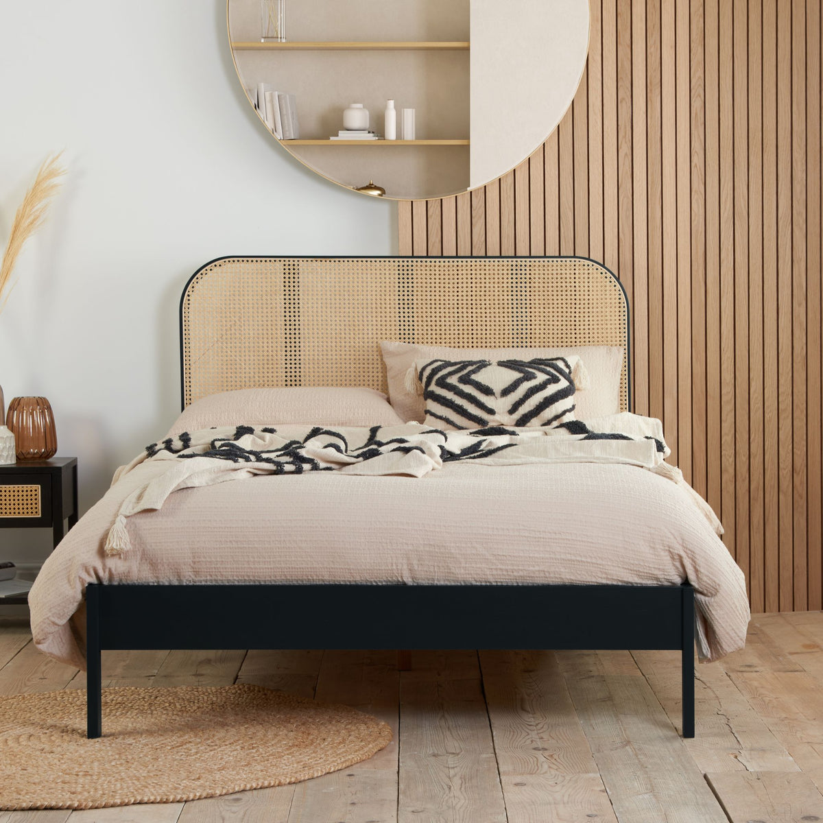 Margot Rattan Bed Black