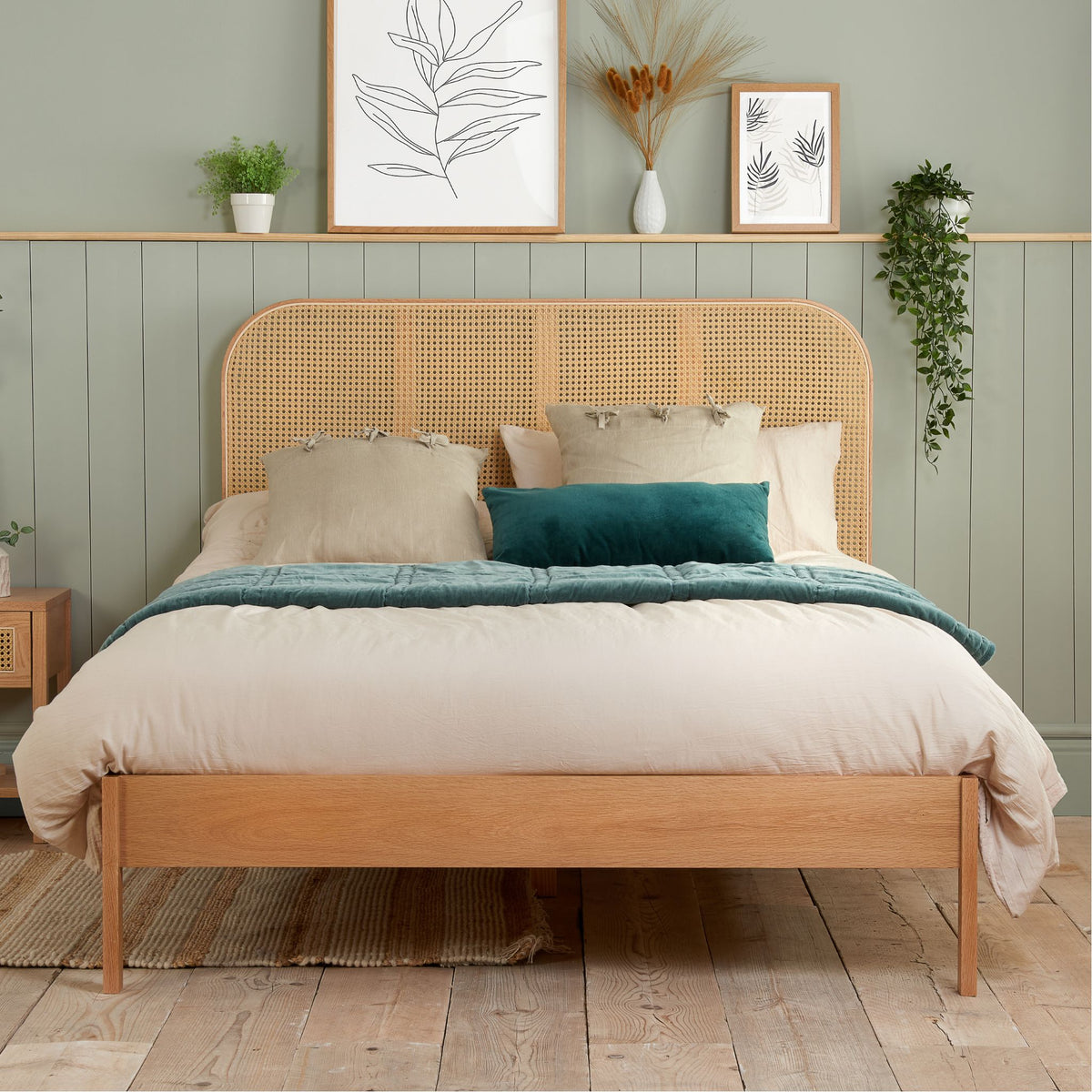 Margot Rattan Bed Oak