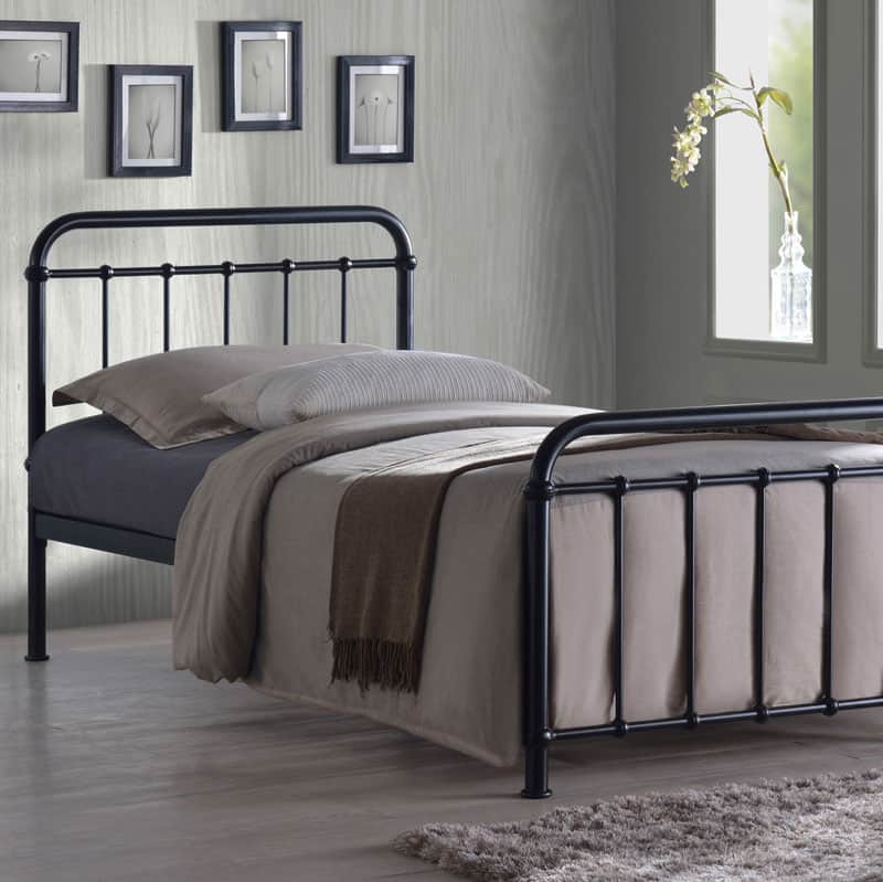 Praia Black Metal Bed Frame