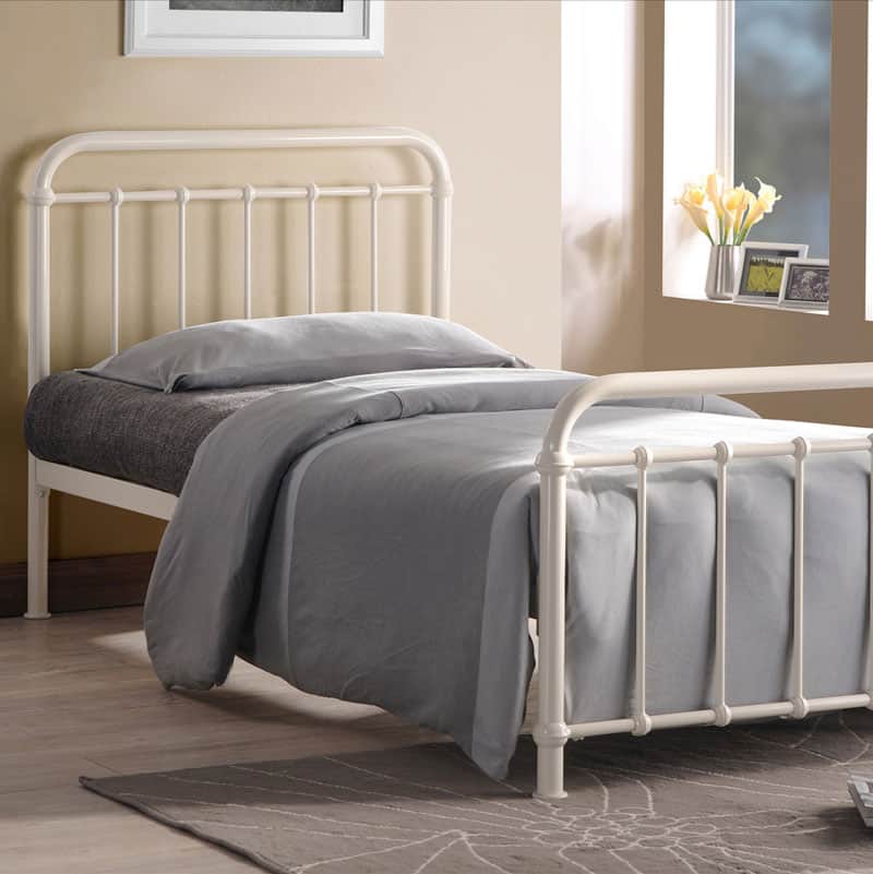 Praia Ivory Metal Bed Frame