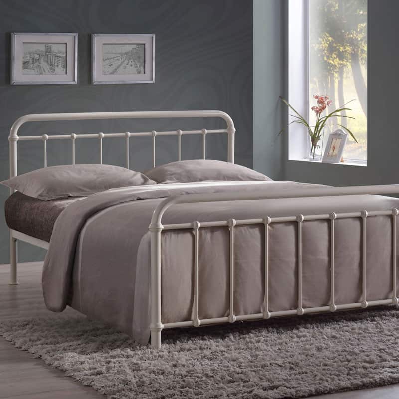 Praia Ivory Metal Bed Frame