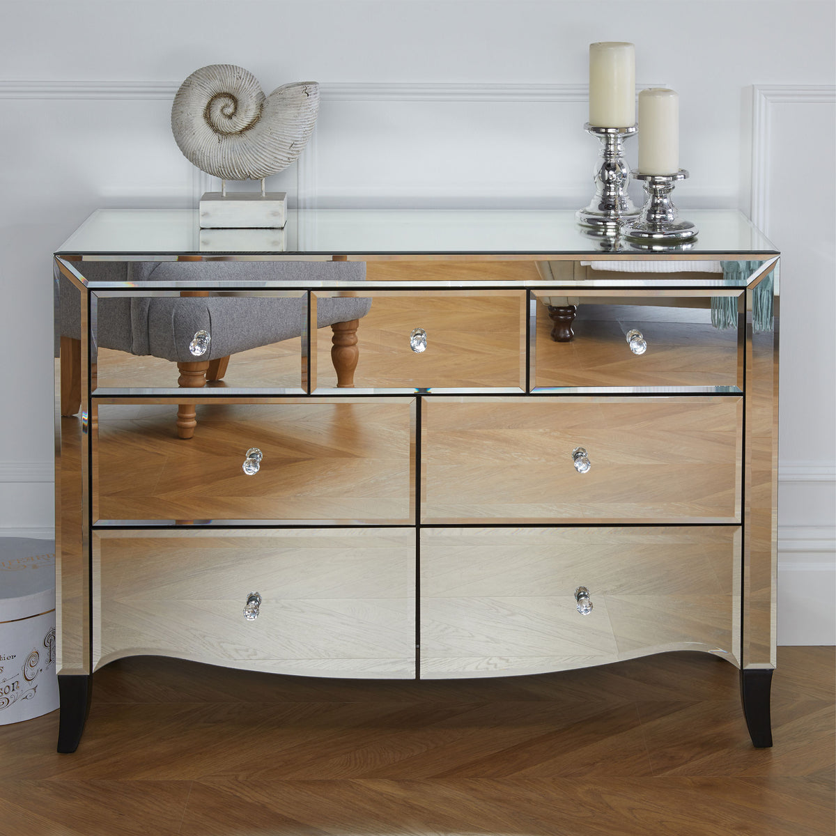 Palermo 7 Drawer Chest of Drawers Front