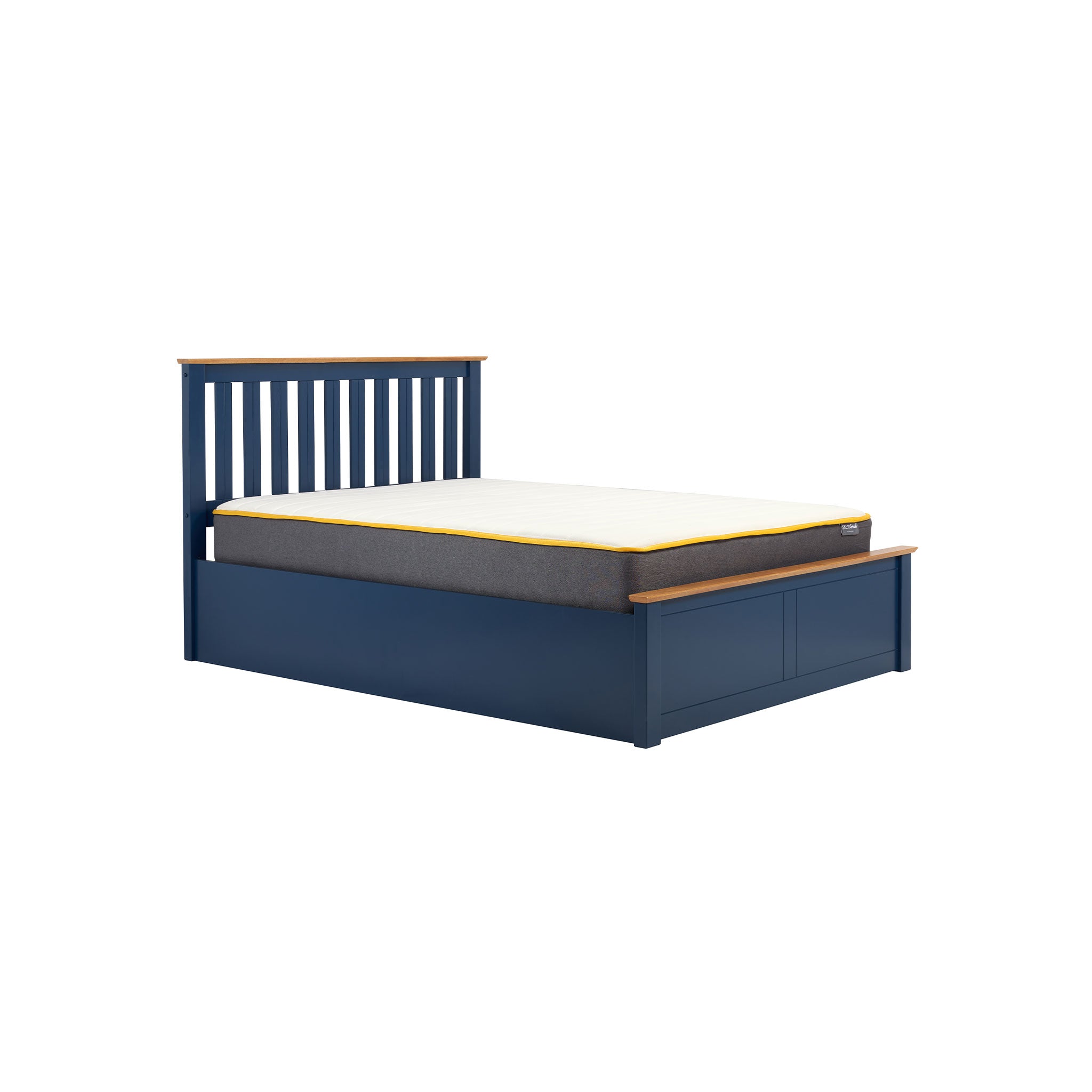 Navy blue deals wood bed frame