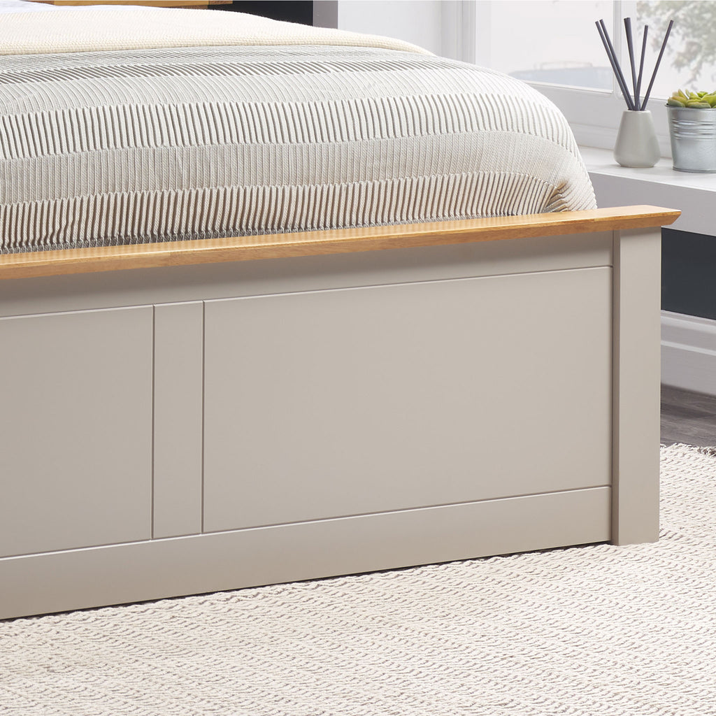 Phoenix Pearl Grey Wooden Ottoman Bed Frame