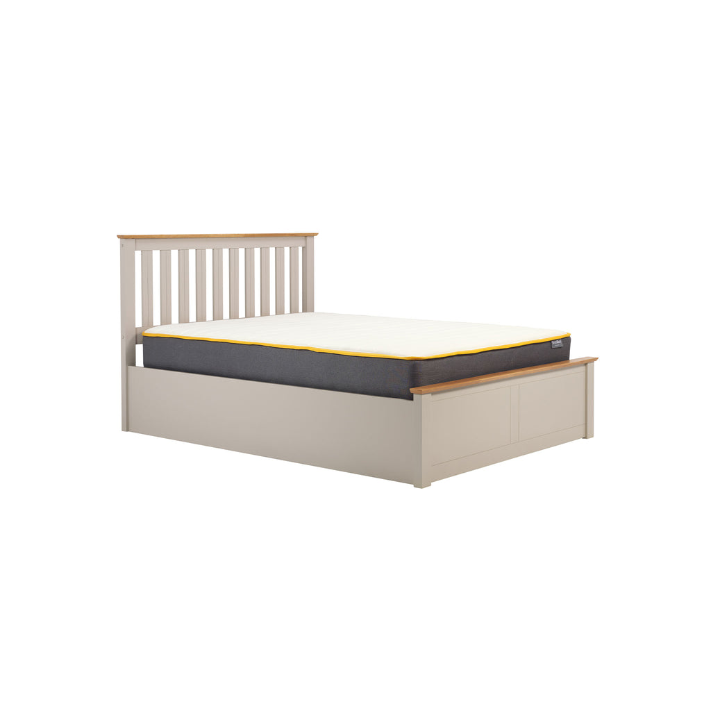 Phoenix Pearl Grey Wooden Ottoman Bed Frame