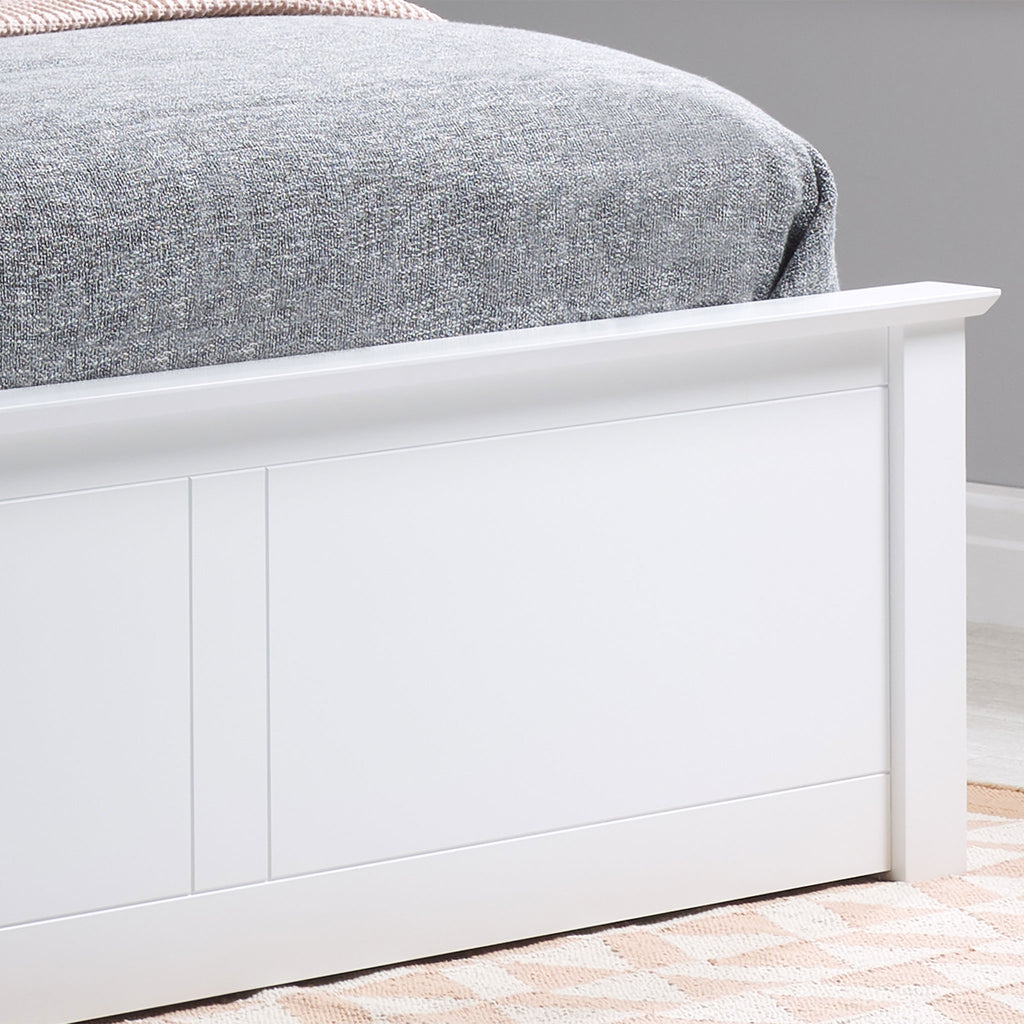 Phoenix White Wooden Ottoman Bed Frame