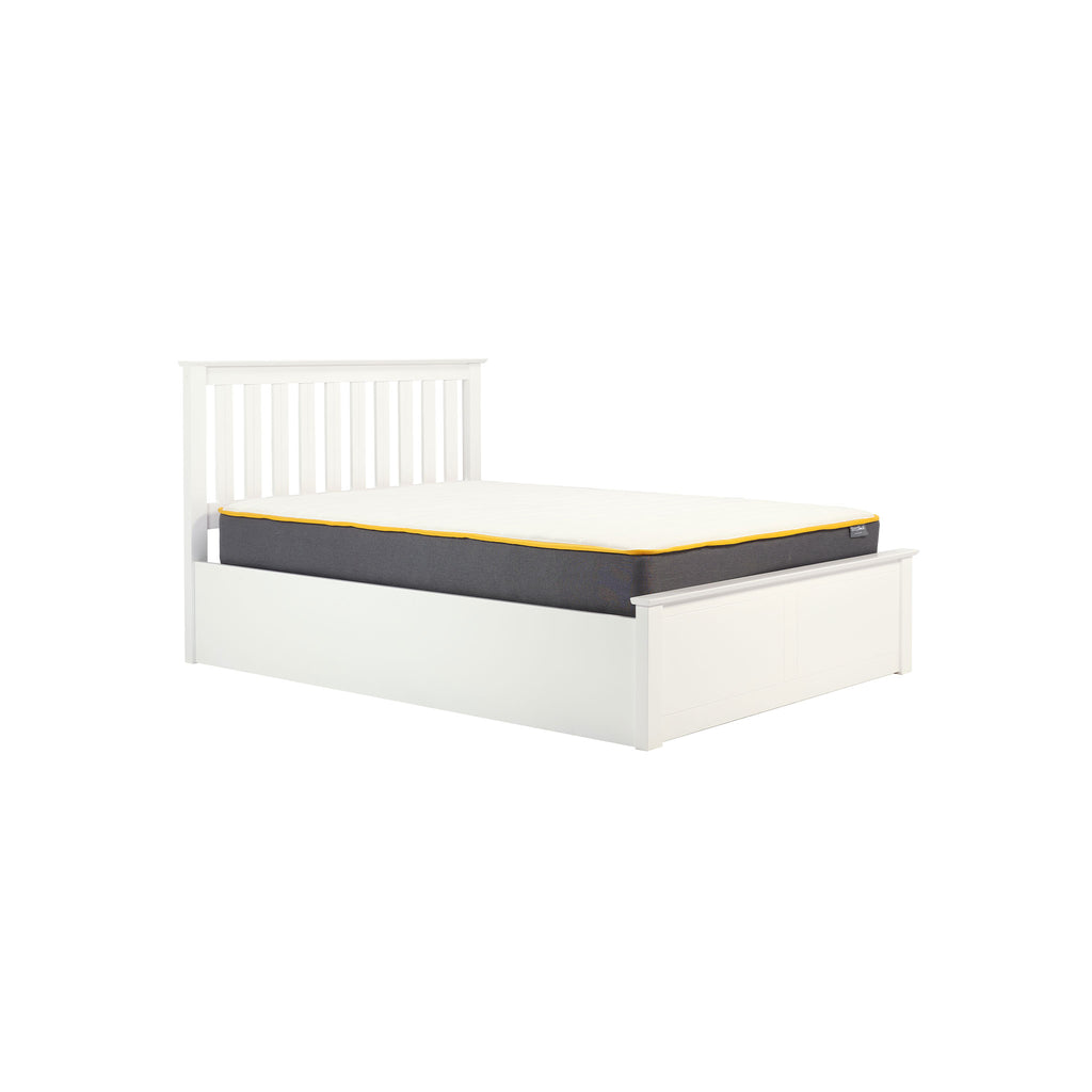 Phoenix White Wooden Ottoman Bed Frame