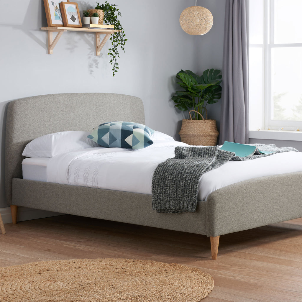 Quebec Grey Fabric Bed Frame