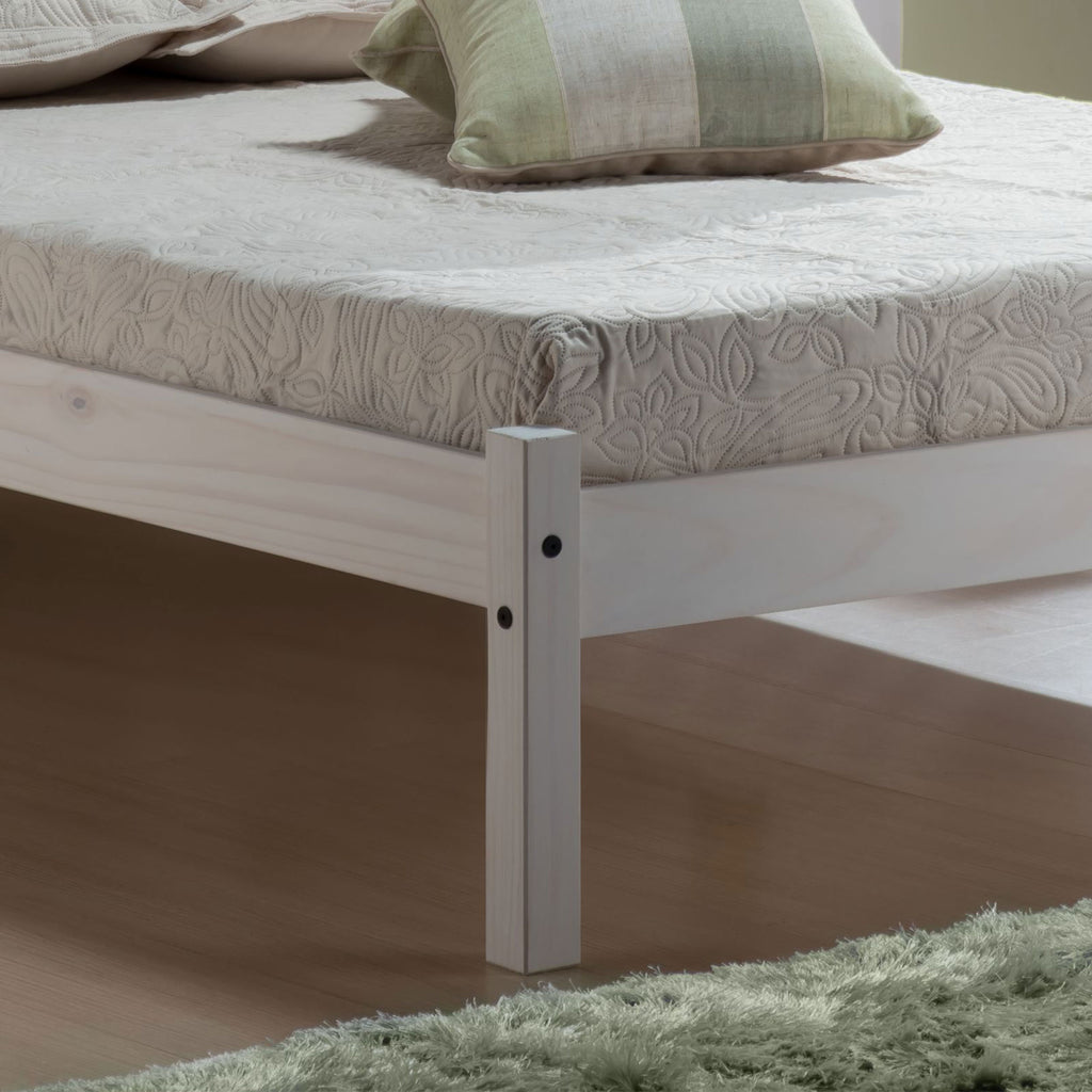 Rio White Washed Bed Frame Footend