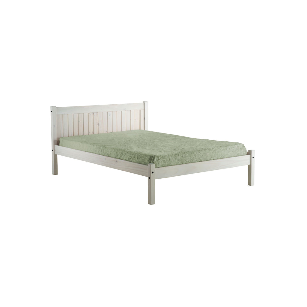 Rio White Washed Bed Frame Side