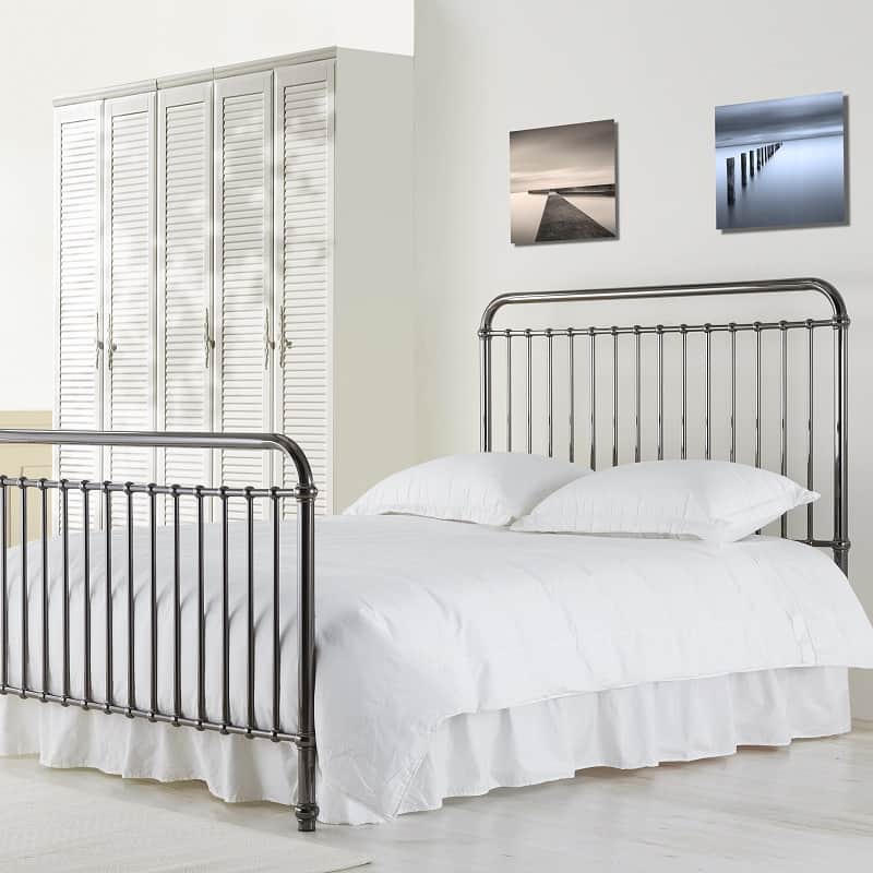 Riga Black Nickel Metal Bed Frame