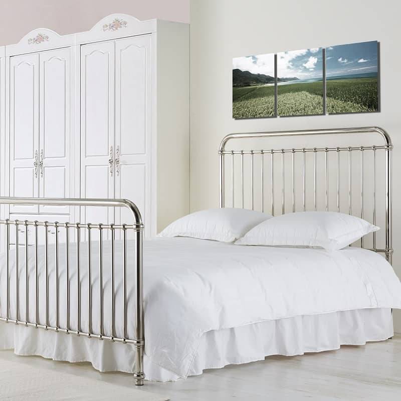 Riga Chrome Nickel Metal Bed Frame