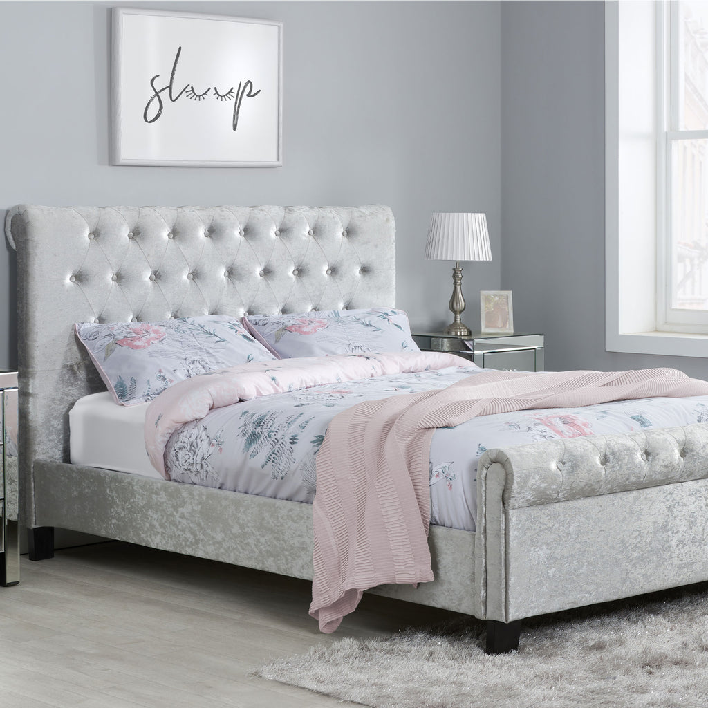 Sienna Grey Fabric Bed