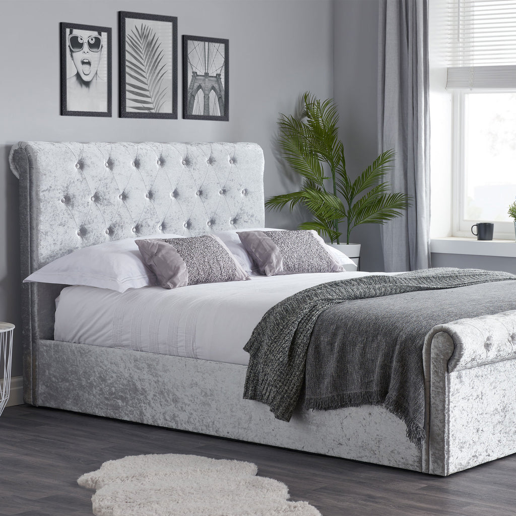 Sienna Grey Ottoman Bed