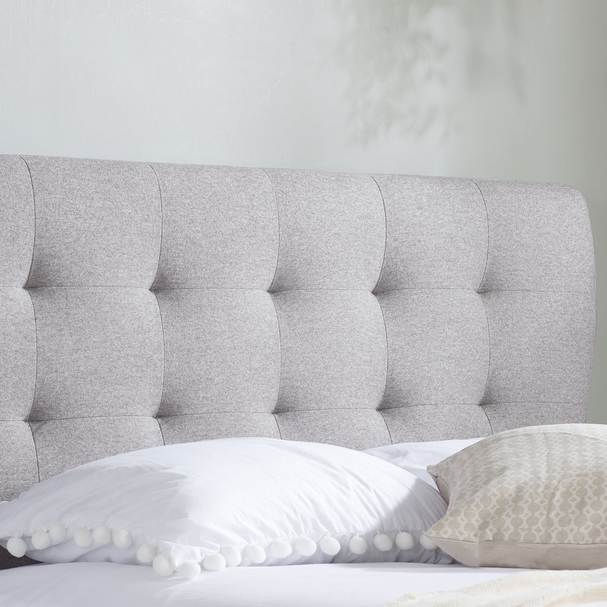 Stockholm Grey Fabric Bed Headboard