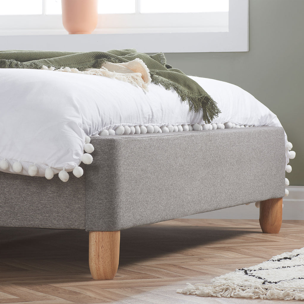 Stockholm Grey Fabric Bed Footend