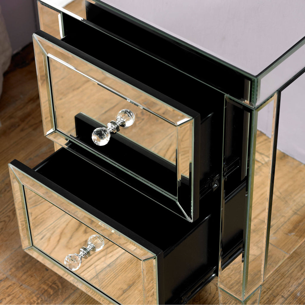 Valencia Mirrored 2 Drawer Bedside Drawer