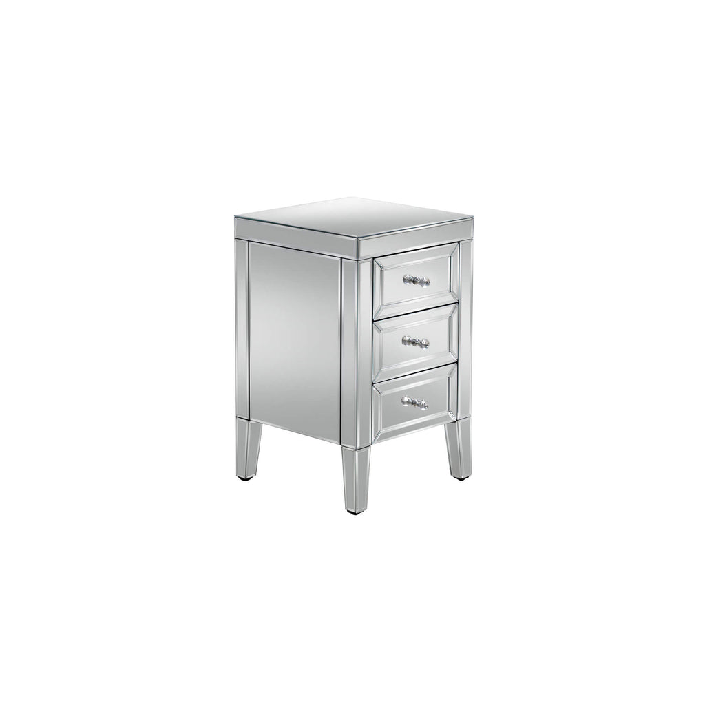 Valencia Mirrored 3 Drawer Bedside Side