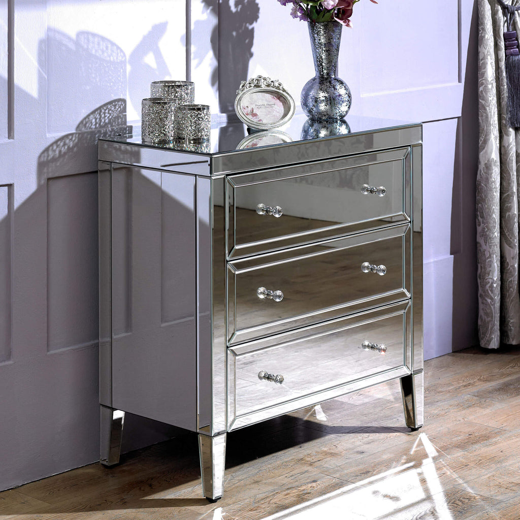 Valencia Mirrored 3 Drawer Chest