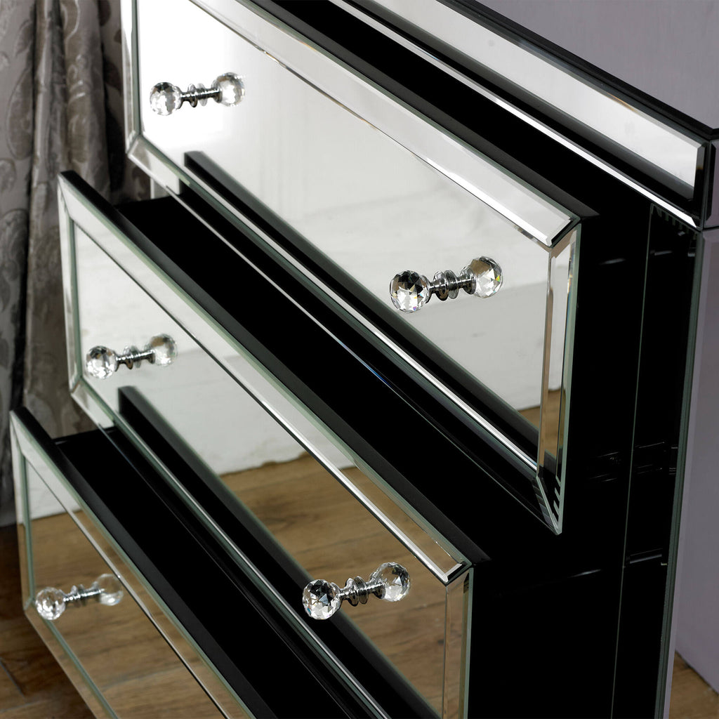 Valencia Mirrored 3 Drawer Chest Drawers