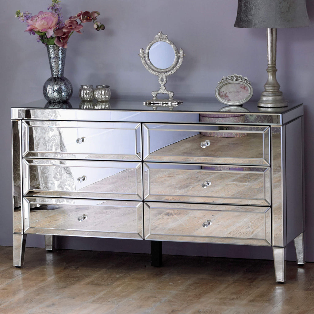 Valencia Mirrored 6 Drawer Chest