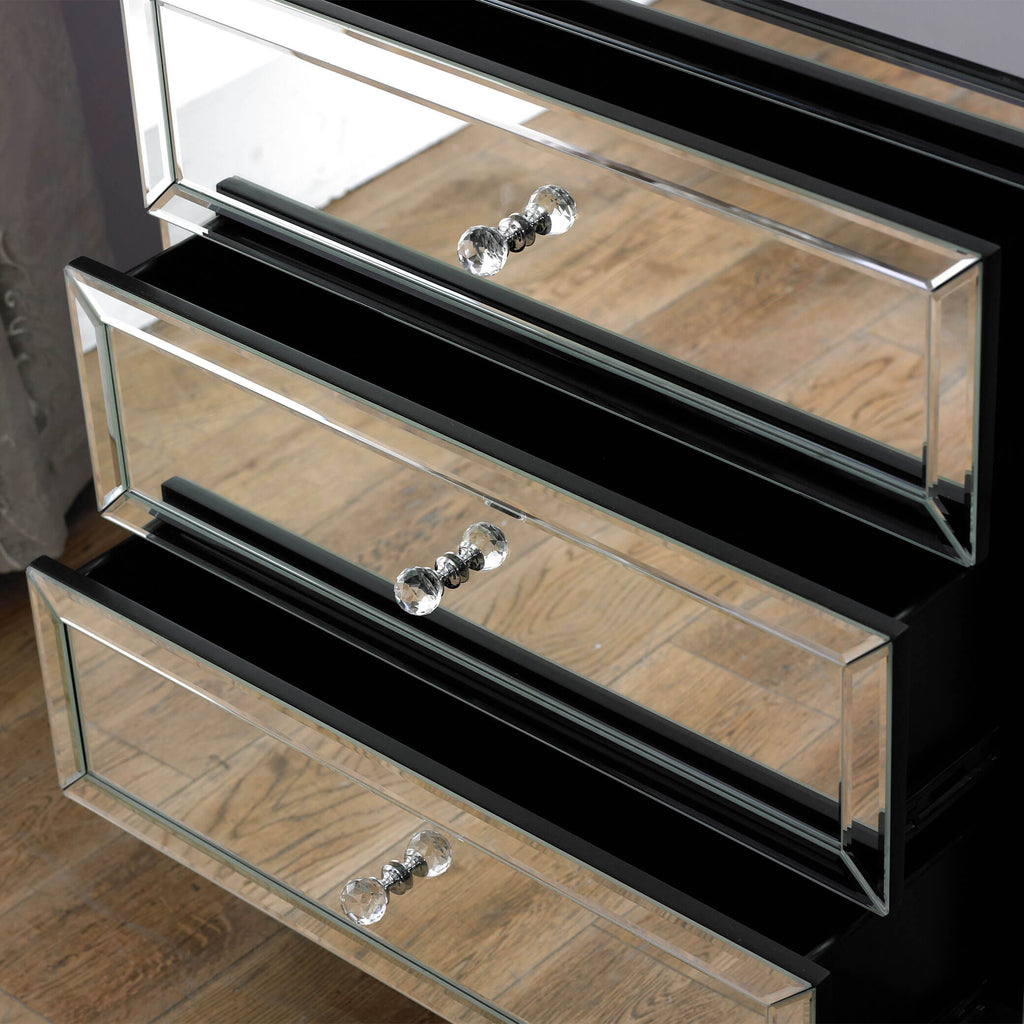 Valencia Mirrored 6 Drawer Chest Drawers