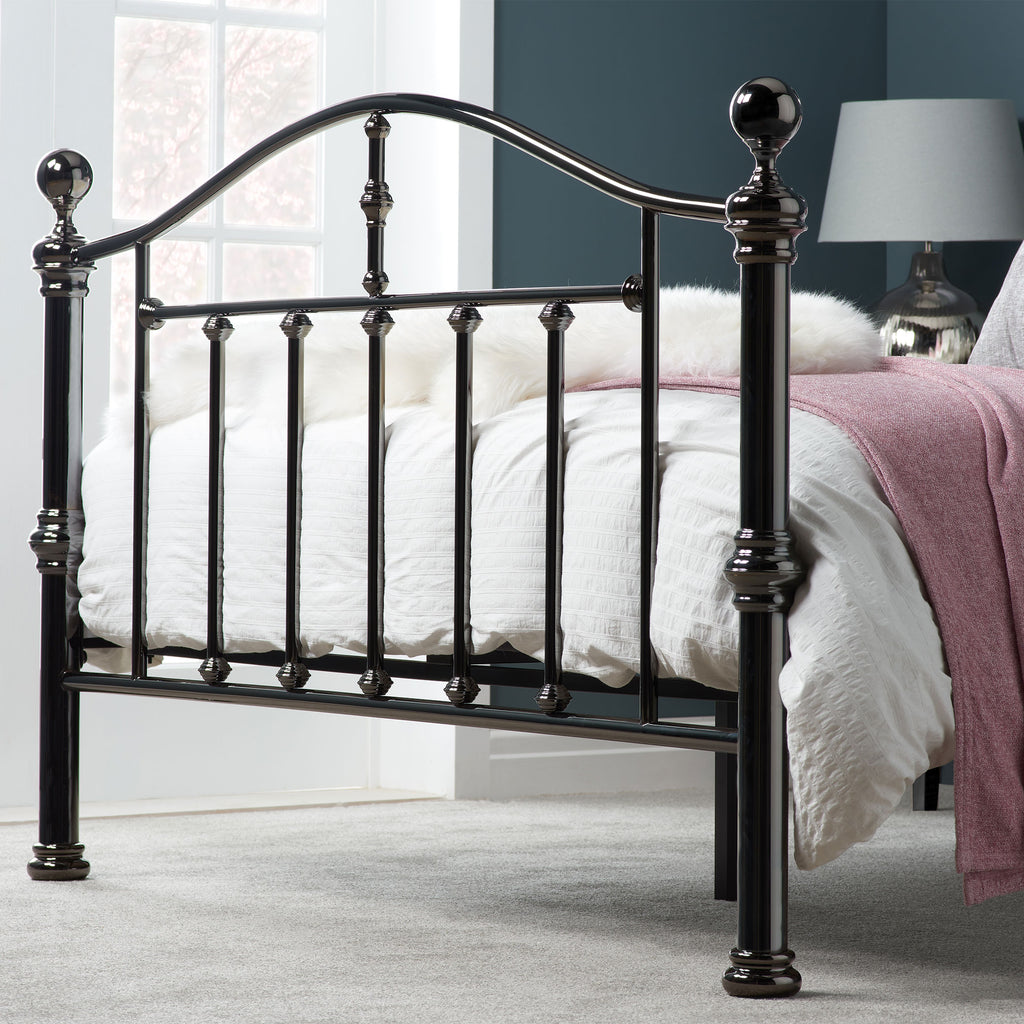 Victoria Black Nickel Metal Bed Frame Footend