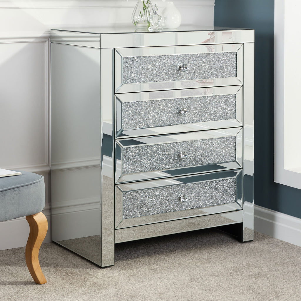 Vienna Mirrored 4 Drawer Chest